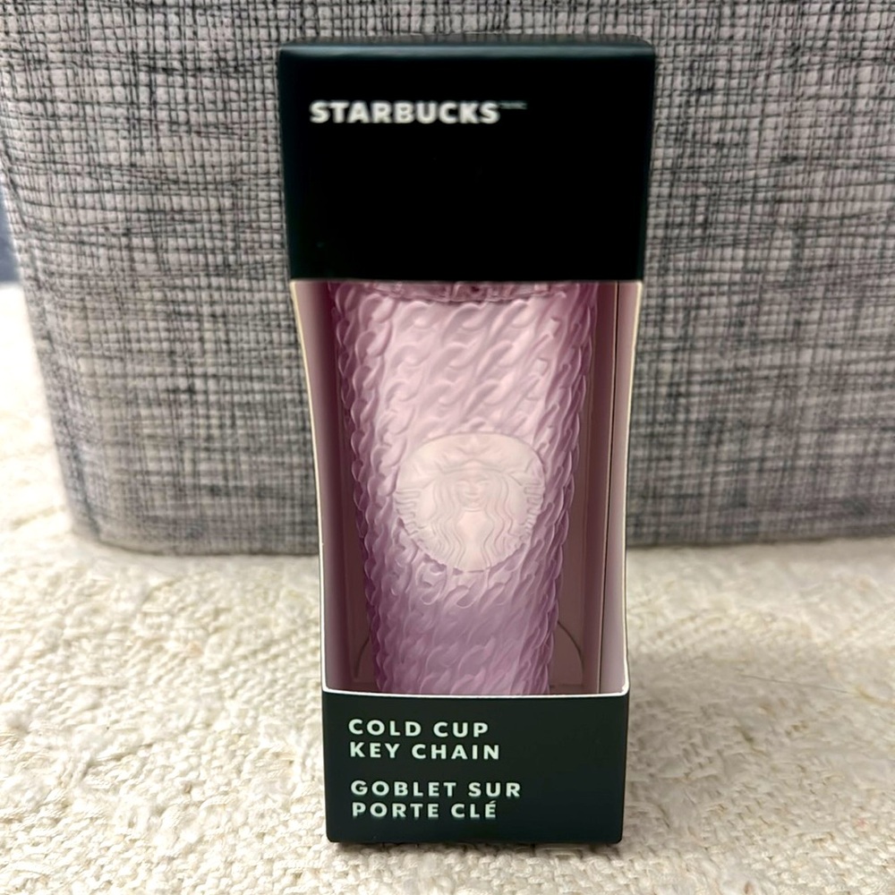 Starbucks 2024 Light Pink Cold Cup Key Chain Ornament Charm Coffee SKU 011148726